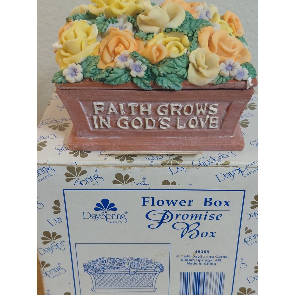 VTG 1998 DaySpring Flower Promise Box Faith Grows In Gods Love Scripture Cards
